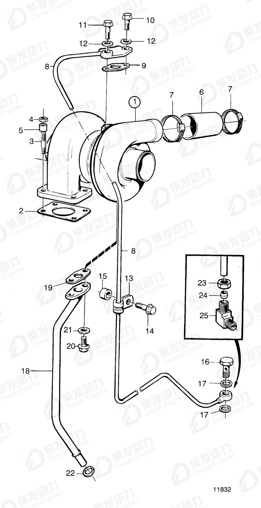 VOLVO Turbocharger 848554 Drawing